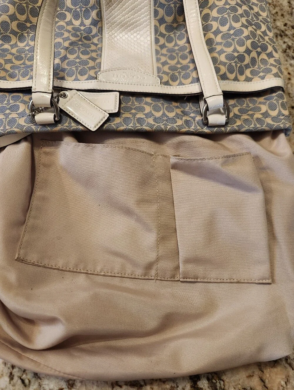 Coach Handbag Purse, Signature Stripe Jacquard Tote Shoulder  Bag F28927